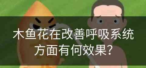 木鱼花在改善呼吸系统方面有何效果？